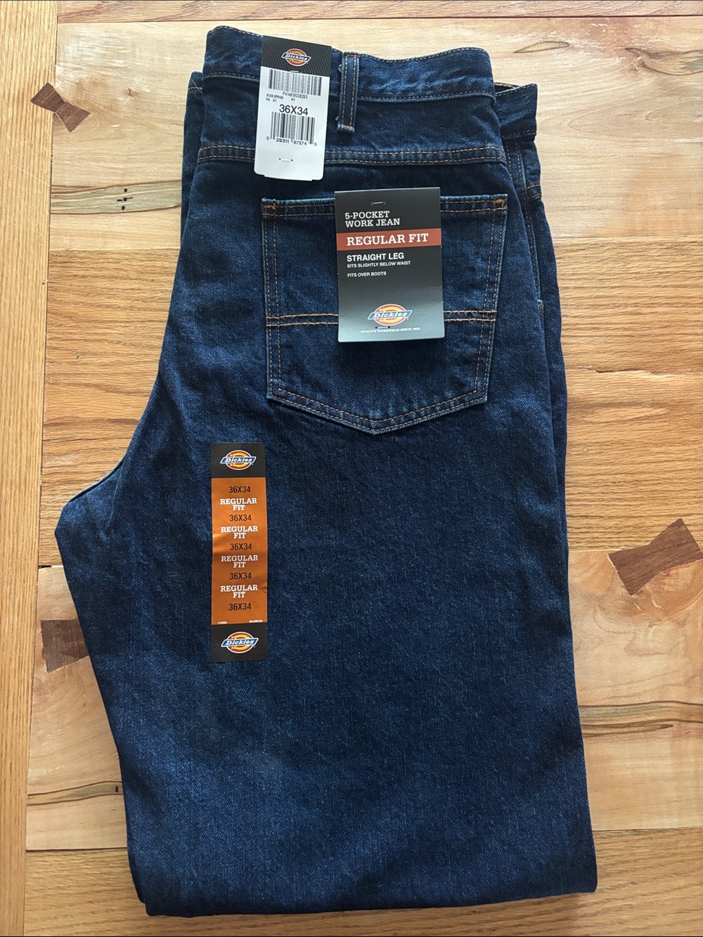 Dickies Men’s Straight Leg Jeans - Dark Blue Denim